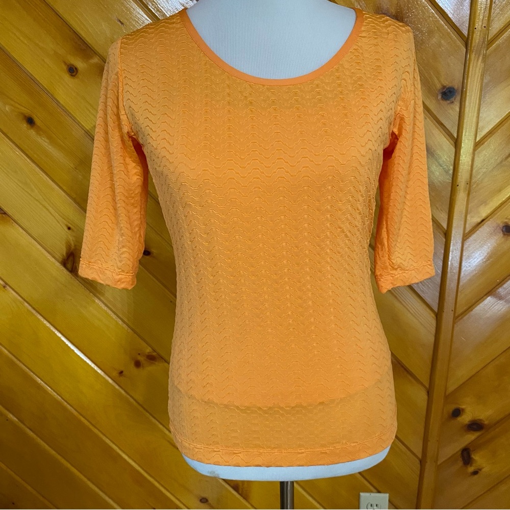 Nike Golf Orange Fitted Blouse Elbow Sleeves NWT medium shelf bra read
